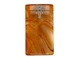 Janesich Art Déco agate, platinum and diamond cigarette case.