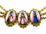 Yellow gold enameled miniature necklace, Swiss, 1840 c.a.