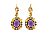 Georgian yellow gold and amethyst earrings