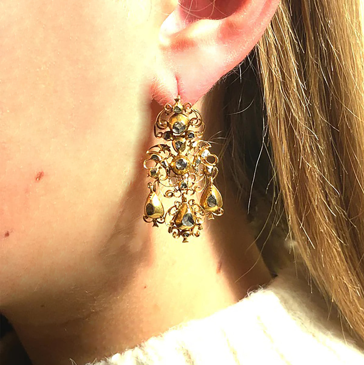 Antique Georgian gold and diamond Demi Parure