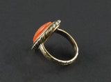 A XIX Century yellow gold and coral cameo ring