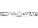 Garland Style Edwardian platinum diamond and natural pearl bracelet, 1910.