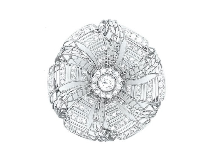 Edwardian platinum and diamond pendant