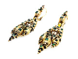 Iberian gold and emerald girandole earrings