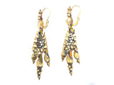 Iberian gold and emerald girandole earrings