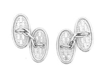 French platinum and diamond Art Deco lace cufflinks