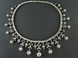 A XIX Century important silver topped, Yellow gold and old cut diamond tiara, convertible into a necklace. Probably French