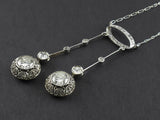Edwardian platinum and diamond Lavallière necklace