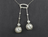 Edwardian platinum and diamond Lavallière necklace