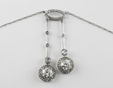 Edwardian platinum and diamond Lavallière necklace