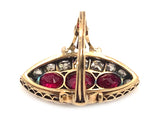 Victorian gold diamond and burma ruby marquise ring, 1880 c.a.