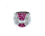 Art Déco platinum diamond and ruby ring, 1935 c.a.