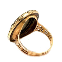 Antique French gold, tourmaline and miniature ring. 1860