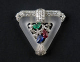 Tutti frutti, Art Déco, platinum, diamond, ruby, sapphire and emerald brooch, 1930.