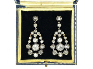 Victorian gold, silver and old-mine diamond earrings