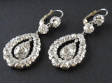 Edwardian platinum and old-cut diamond drop earrings, 1900 c.a.
