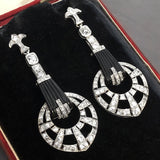 Art Deco platinum diamond and onyx earrings