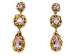 Georgian gold and pink topaz earrings, 1830 c.a.