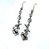 Georgian gold, silver and rose-cut diamond flower earrings. late 18th century
