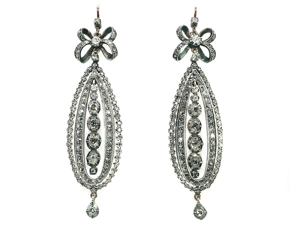 Edwardian gold and diamond earrings, 1900 c.a.