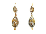 Antique gold and pearl demi parure with necklace and a earrings. 1900 c.a.