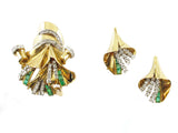 Trabert Hoeffer Mauboussin gold diamond and emerald parure.