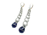 Edwardian platinum diamond and amethyst drop earrings
