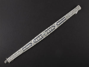 An Art Déco platinum, diamond and sapphire bracelet