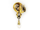 A XIX Century yellow gold, silver, enamel, pearl and diamond Chaumet brooch