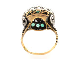 Yellow gold, silver, rose diamond and emerald ring. France XIX Century