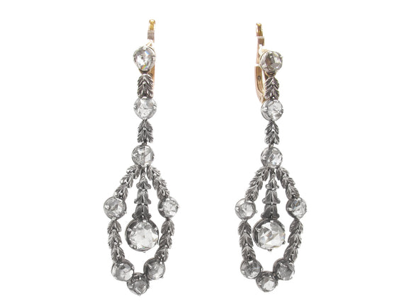 Victorian gold and diamond earrings, late XIX Century