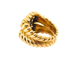 A yellow gold and diamond ring. Period 1950 circa