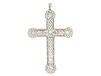 Art Déco platinum and diamond cross pendant