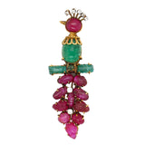 Lacloche gold, ruby and emerald bird brooch, 1940 c.a.