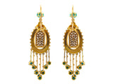 Victorian yellow gold, turquoise and pearl earrings