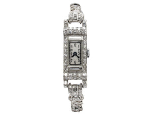 Art Déco platinum and diamond watch