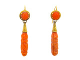 Victorian carved coral earrings.
