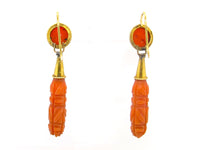 Victorian carved coral earrings.