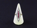 A XIX Century yellow gold, silver, diamond and cabochon ruby 