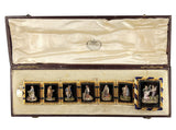 A XIX Cebtury Victorian yellow gold, blue enamel and micromosaic bracelet
