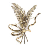 Victorian diamond feather trembling brooch