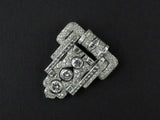 An Art Déco platinum and diamond necklace, transformable in two bracelets and one brooch. In original fitted box