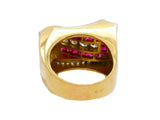 Anello in oro giallo e oro bianco con diamanti, 1940 c.a. 
