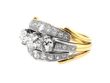 Art Déco gold platinum and diamond cocktail ring, 1930