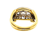 Art Déco gold platinum and diamond cocktail ring, 1930