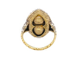 Antique gold and silver double diamond drop toi et moi ring, 1900