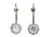 Art Déco white gold diamond dangling earrings