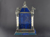A XIX century silver, enamel and lapis lazuli desk clock. Vienna 1880 circa Probably HERMANN BOEHM