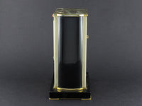 A rare yellow gold, black enamel, glass and coral electric Cartier desk timepiece 1931 In original Cartier fitted box 
