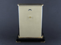 A rare yellow gold, black enamel, glass and coral electric Cartier desk timepiece 1931 In original Cartier fitted box 